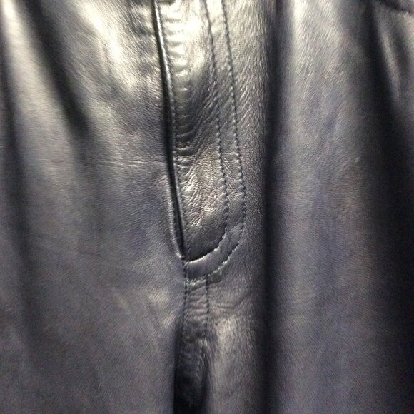 RALPH LAUREN Size 8 Purple Leather Pants Made in Italy - Picture 2 of 9